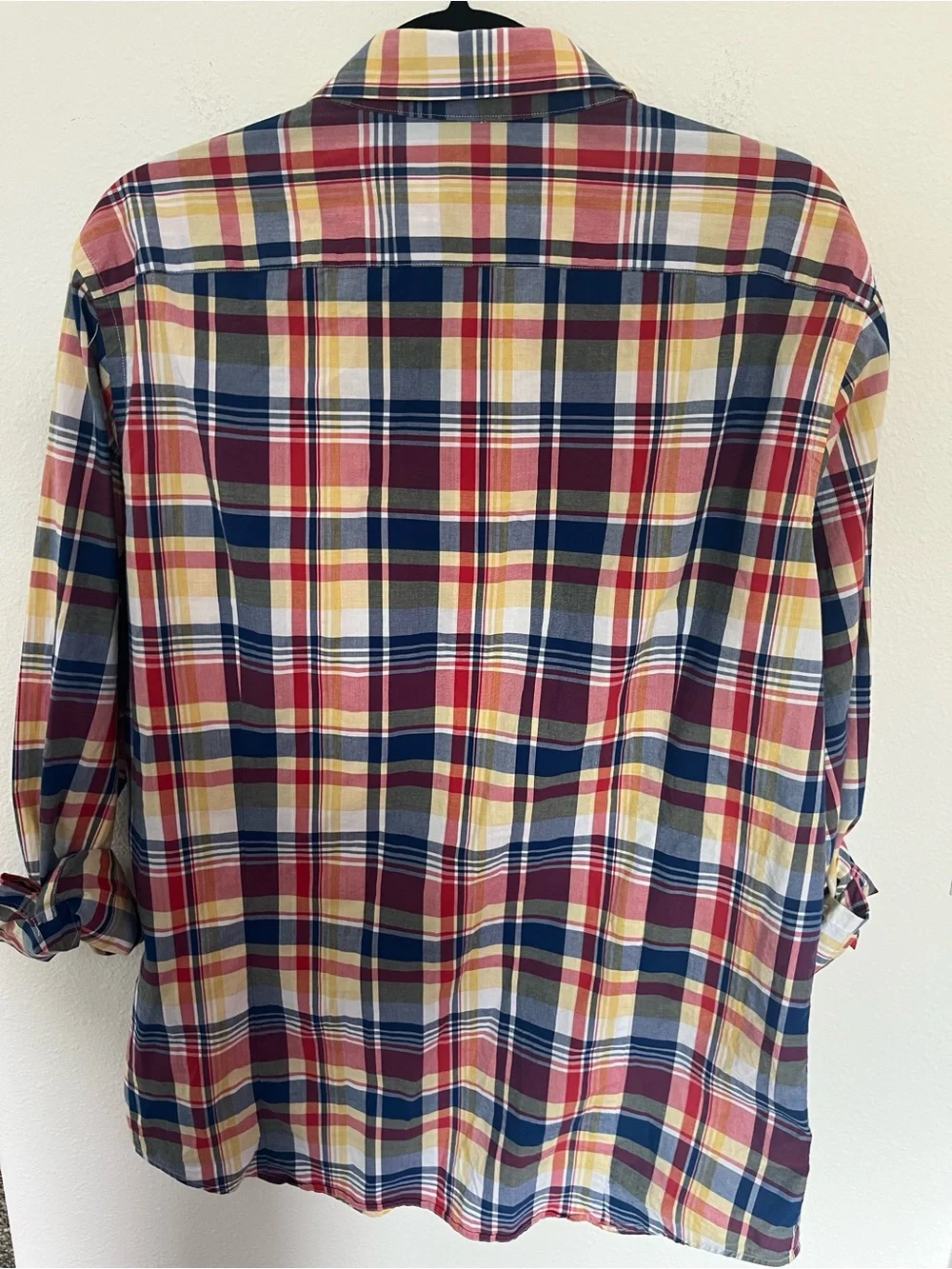 Banana Republic Men's Plaid Button-Down Shirt - Red, Navy, Yellow